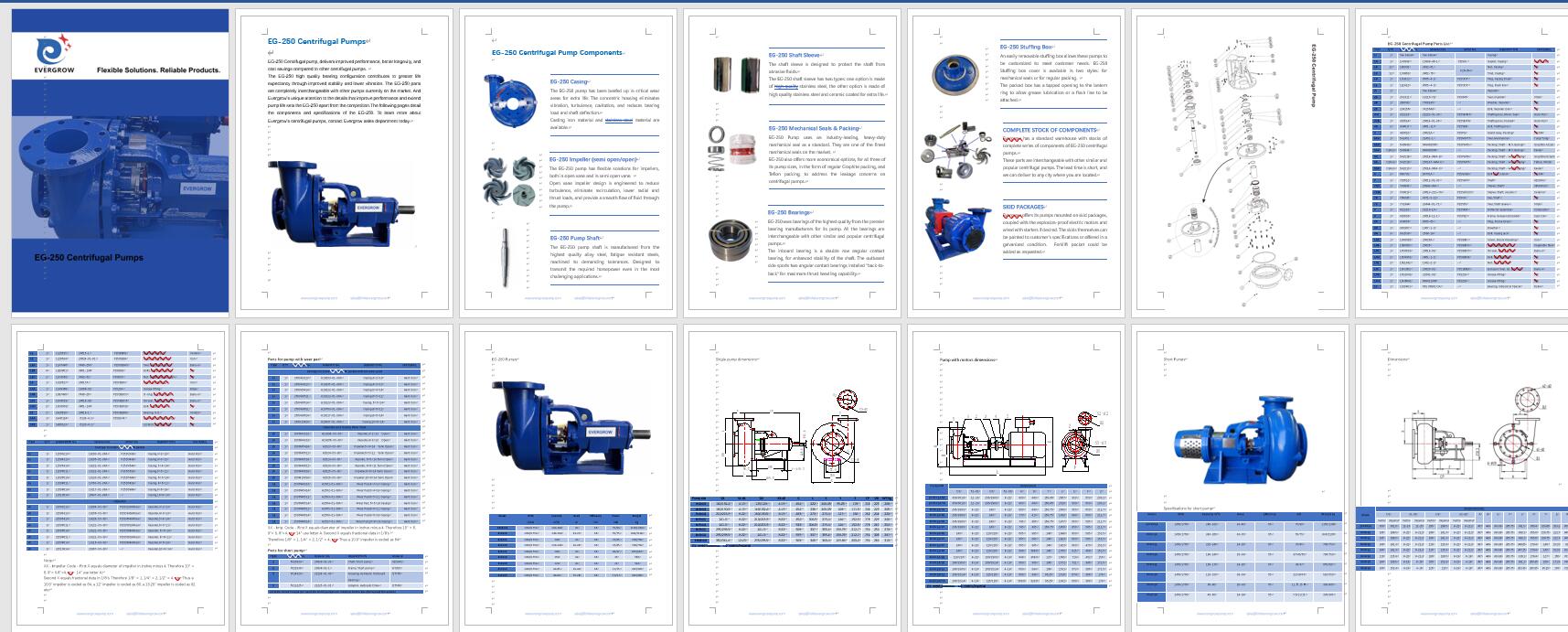 EG-250 Centrifugal Pumps New Catalog